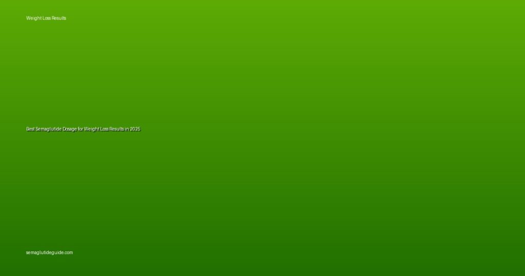 Best Semaglutide Dosage for Weight Loss Results in 2025