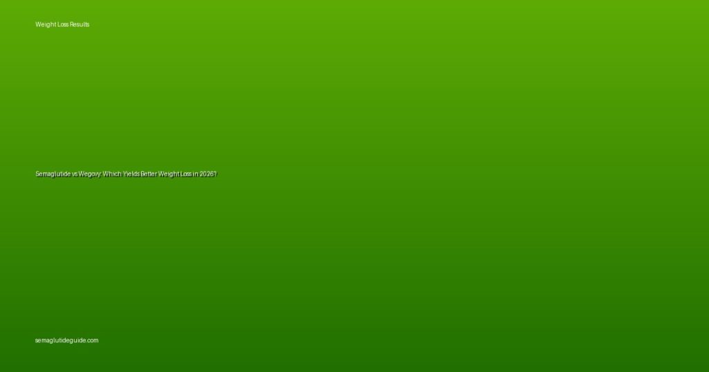 Semaglutide vs Wegovy: Which Yields Better Weight Loss in 2026?