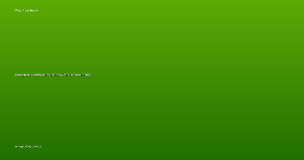 Semaglutide Weight Loss Results Review: What to Expect in 2025