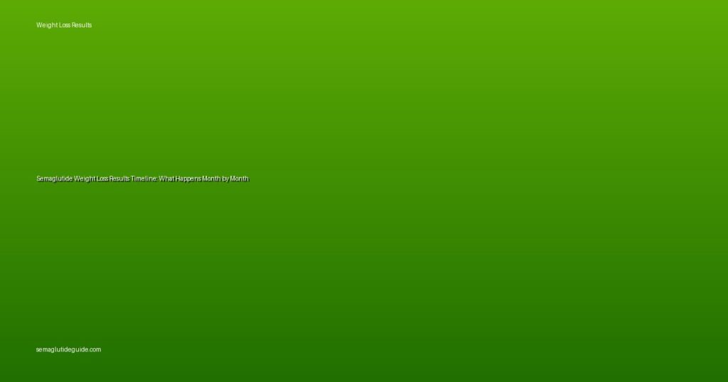 Semaglutide Weight Loss Results Timeline: What Happens Month by Month