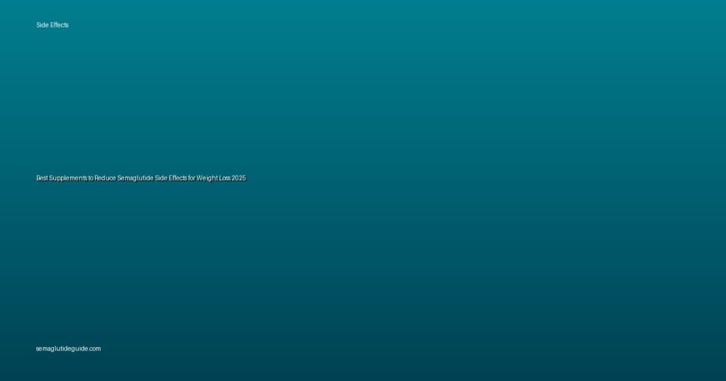 Best Supplements to Reduce Semaglutide Side Effects for Weight Loss 2025