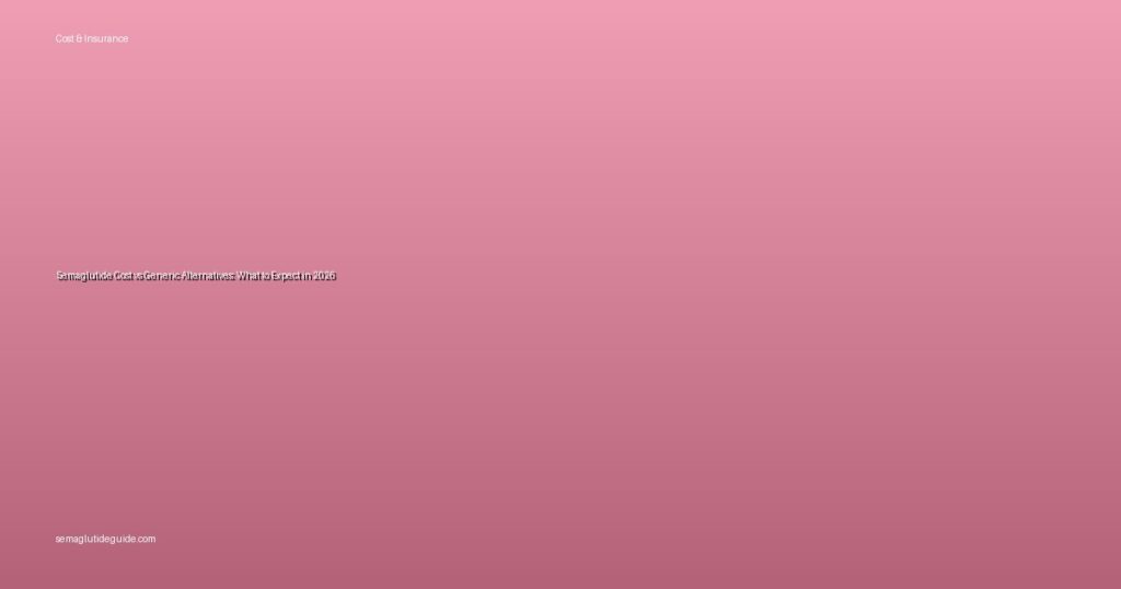 Semaglutide Cost vs Generic Alternatives: What to Expect in 2026